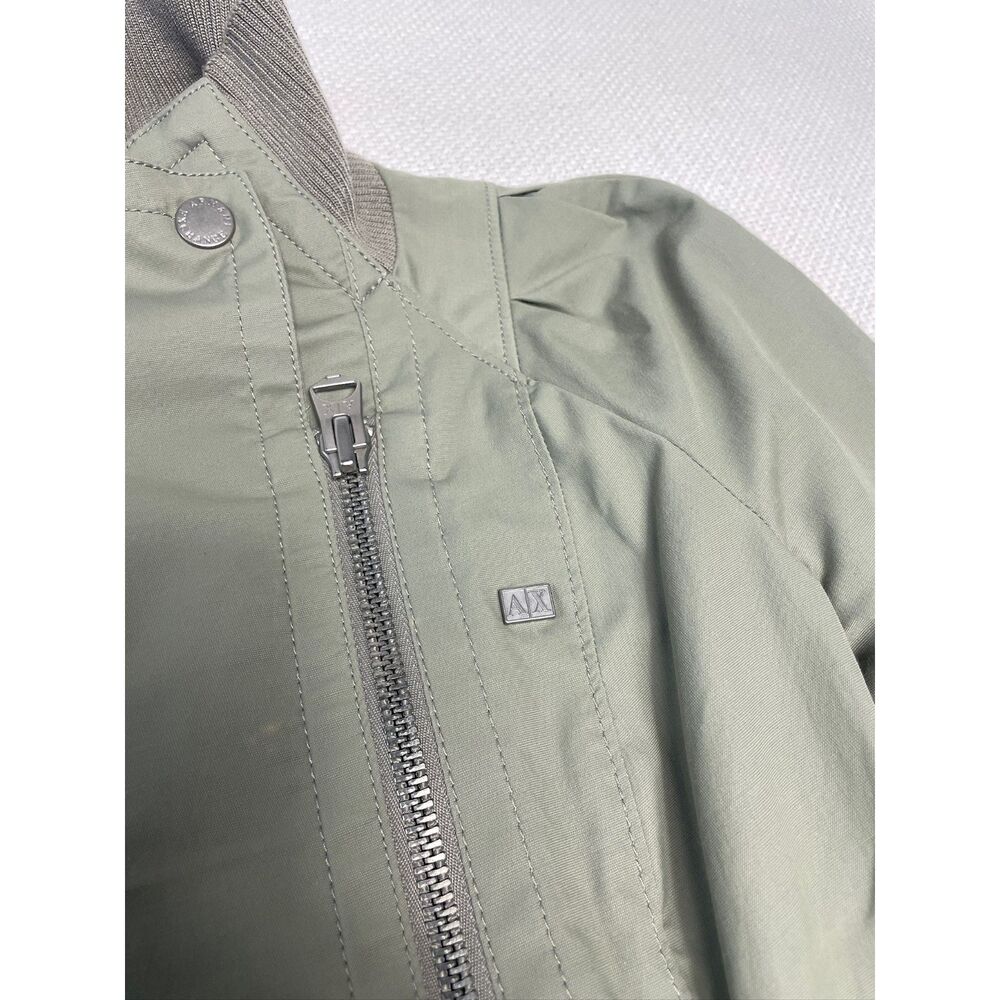 Armani Exchange A|X Sage Green Moto Jacket Women's XS Lightweight Buckle Detail - Picture 11 of 13